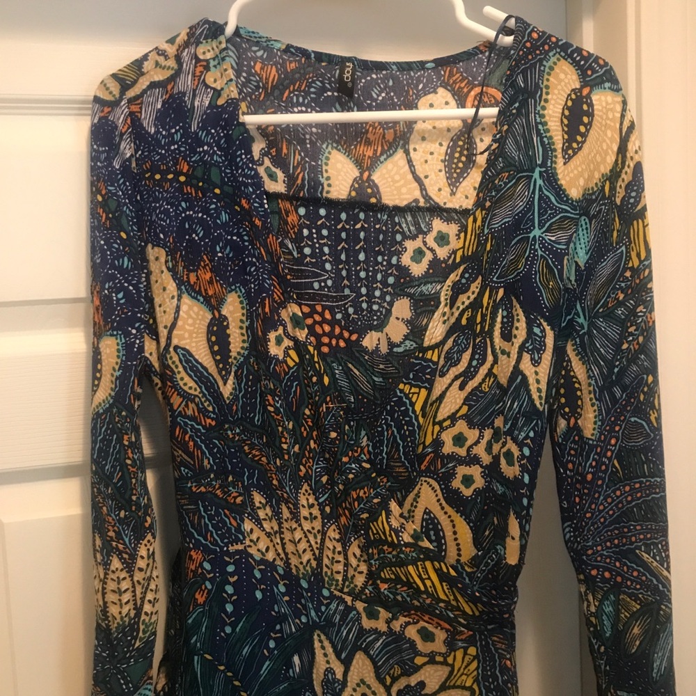 Leshop wrap maxi dress size M navy